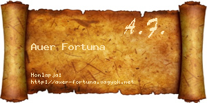 Auer Fortuna névjegykártya